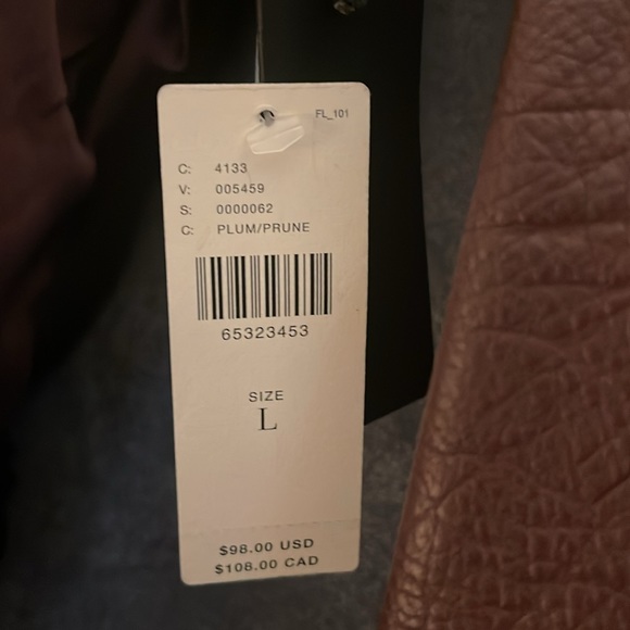 BLANKNYC Anthropologie Faux Leather Moto Jacket Plum/Prune Color - NWT, Size L - Picture 11 of 11